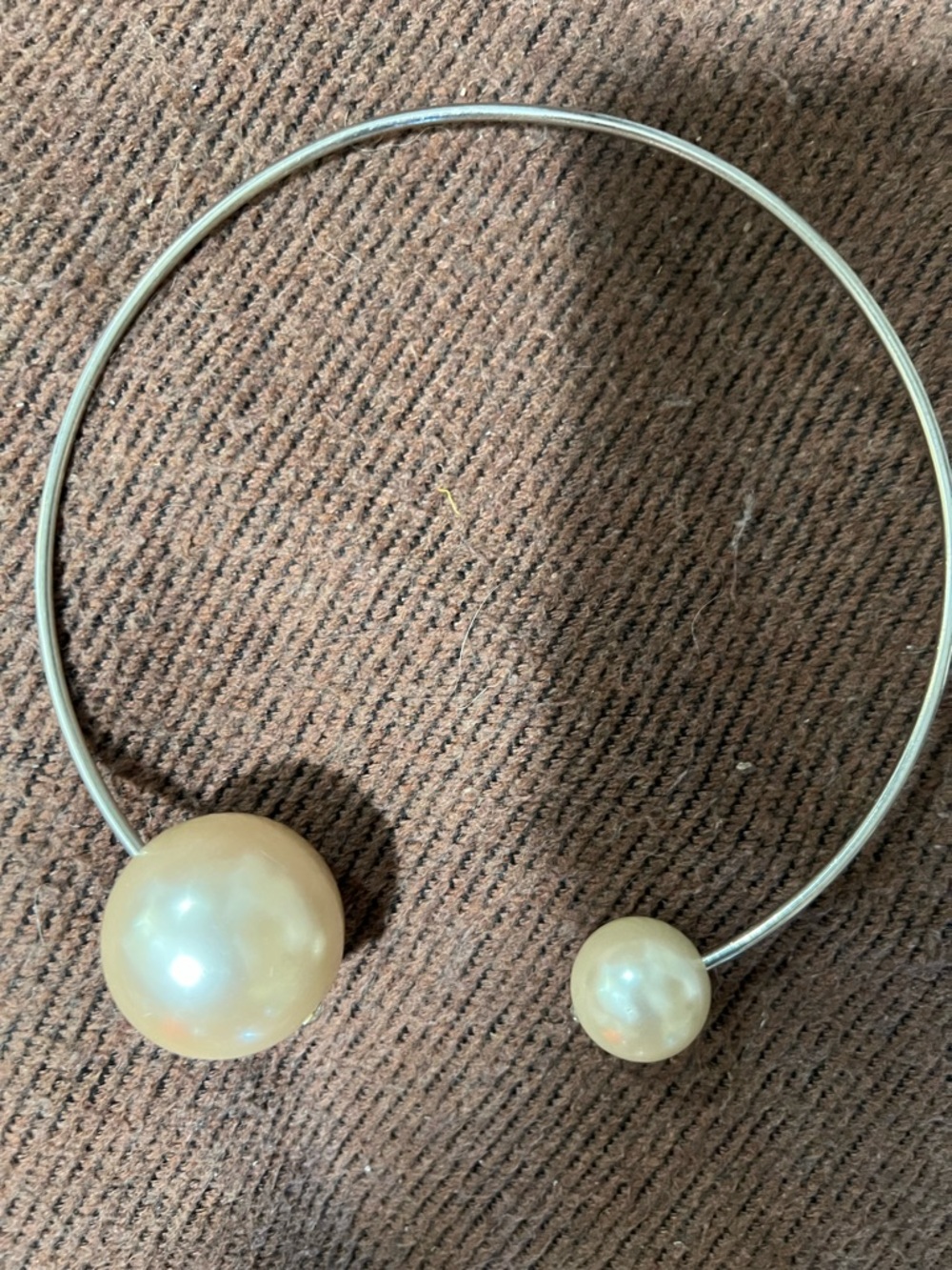 Open-Ended Pearl Accent Collar Necklace - Ivory Pearl